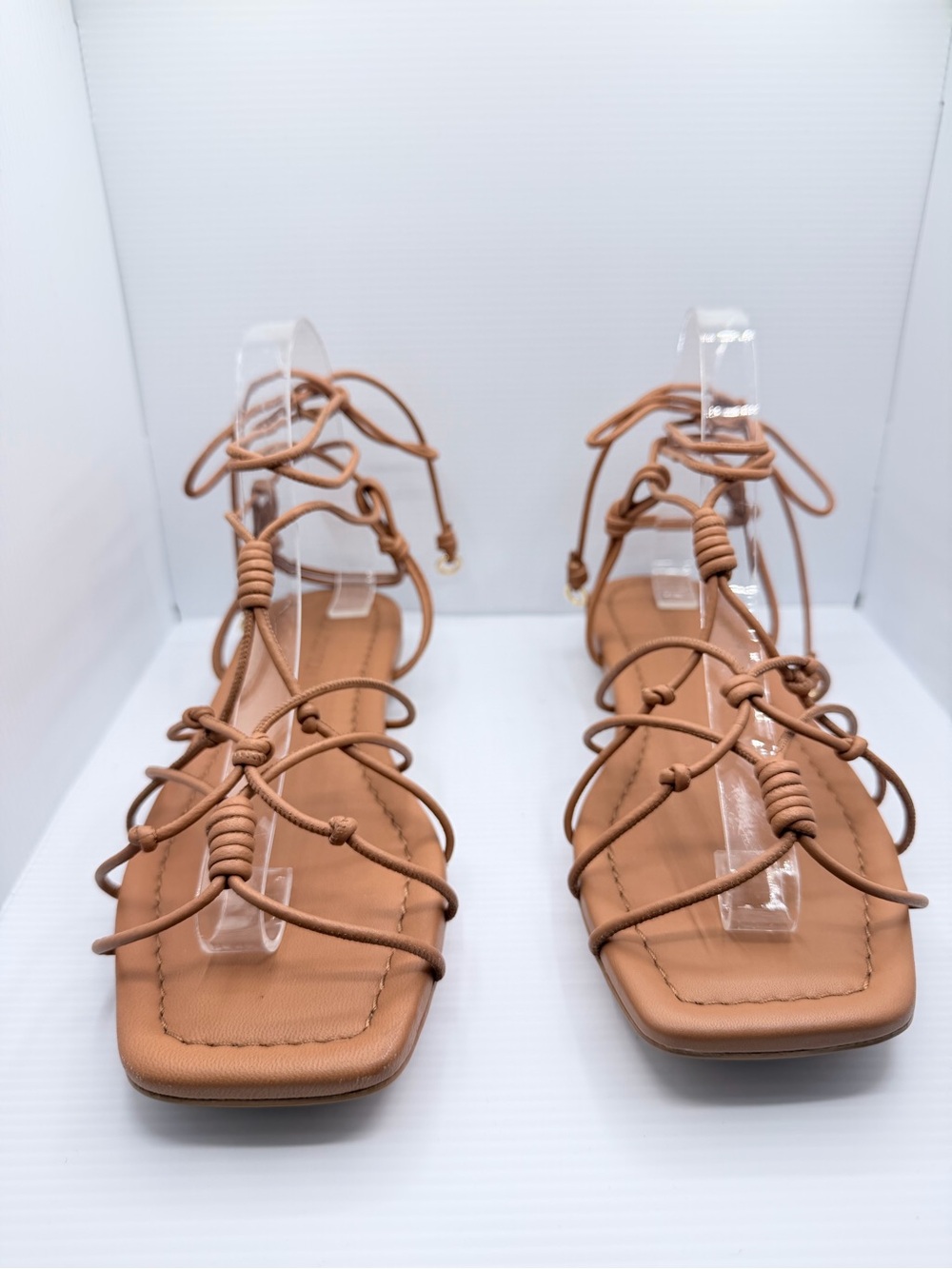 Ulla Johnson Freya Brown Knotted Leather Sandals Lace-Up Gladiator size 39.5 NWT - Picture 4 of 8
